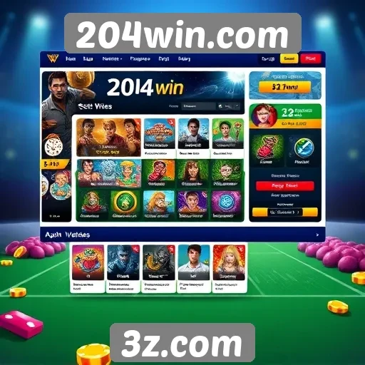 Análise da interface do usuário do 204win.com